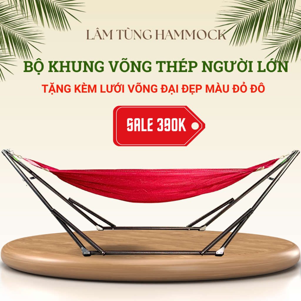 Combo Khung võng xếp sơn tĩnh điện ống phi 32 (bao gồm 01 khung + 01 lưới võng)