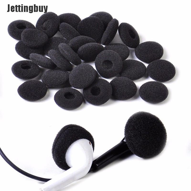 Jettingbuy 30PCS Black Soft Foam Sponge Ear Pad Earbud Cap For Headphone Earphone Cover
