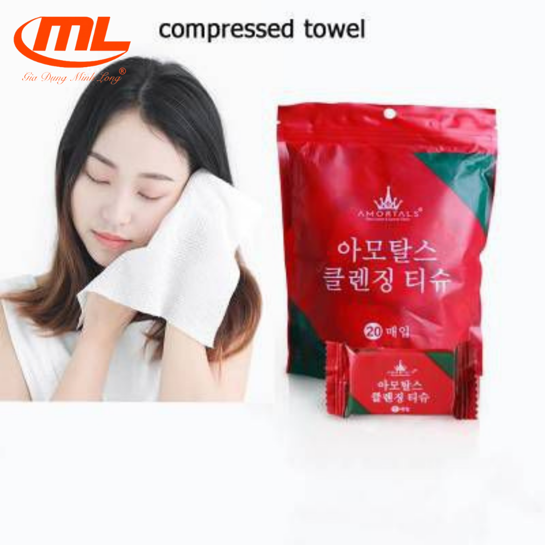 Túi 20 khăn giấy nén hàn quốc dạng viên đa năng