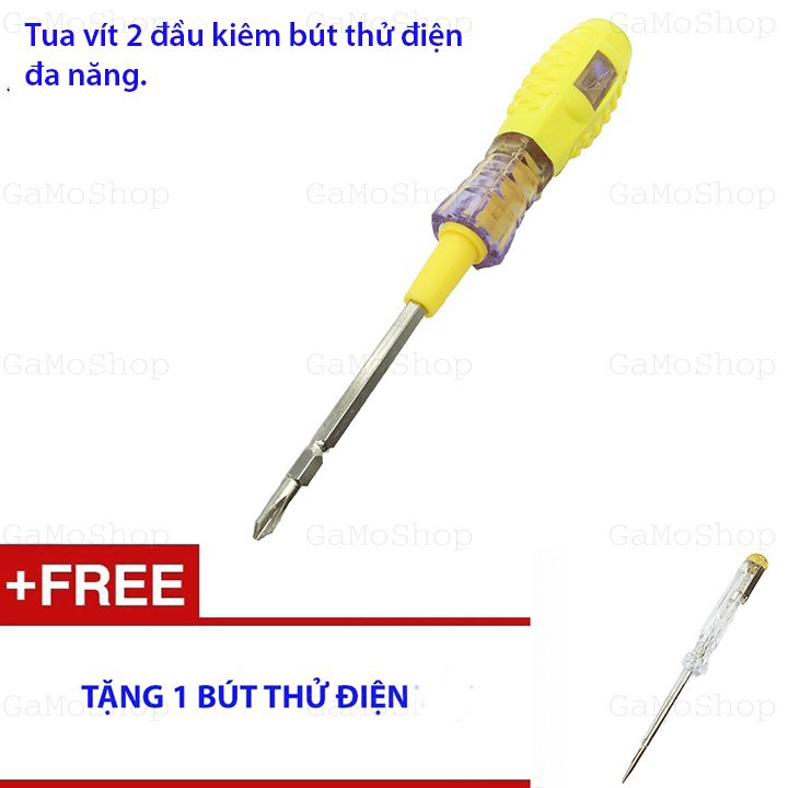 Bút thử điện kiêm tua vít 2 đầu tiện dụng (2 cạnh và 4 cạnh) sz