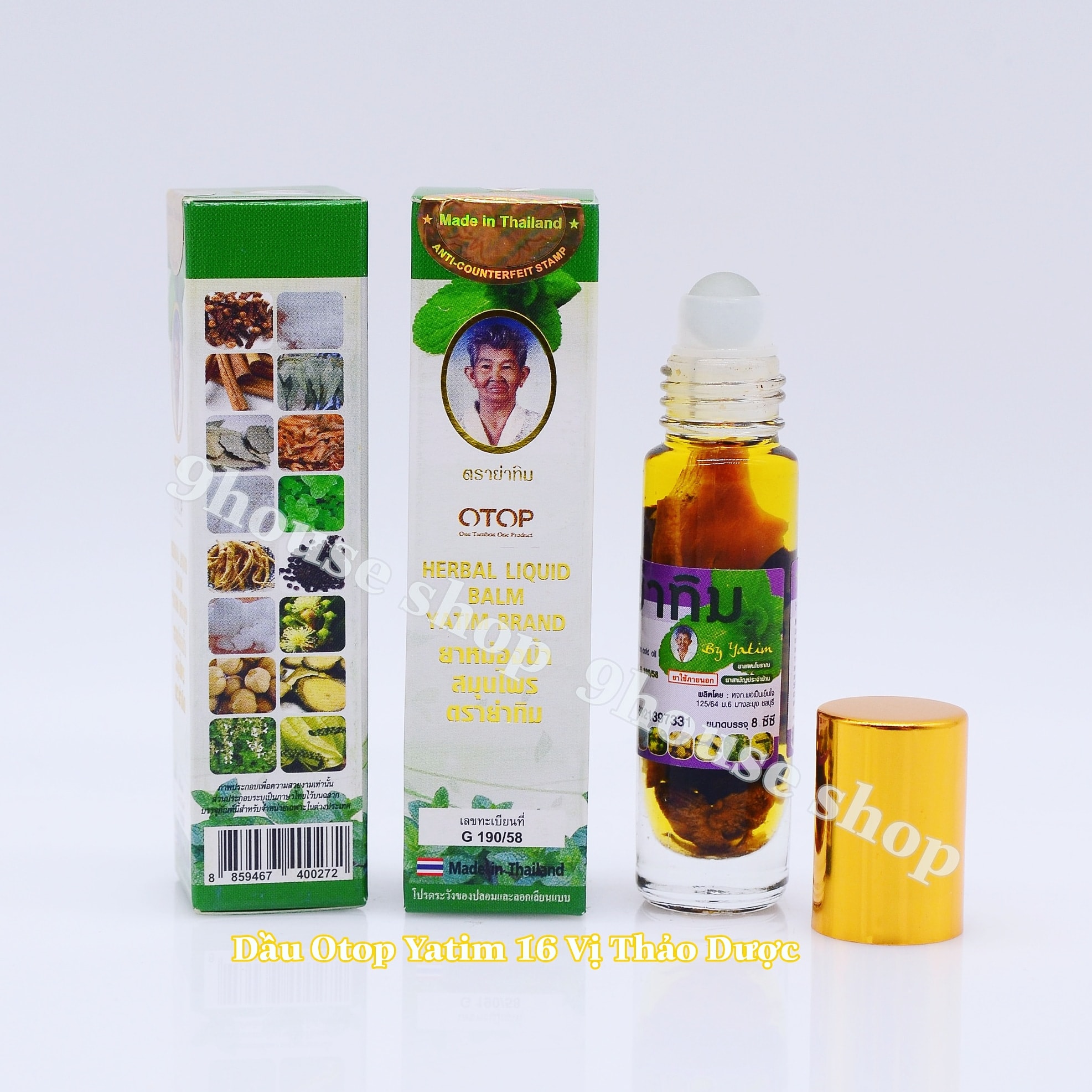 01 Dầu Sâm Yatim 16 vị thảo dược Thái Lan 8ml