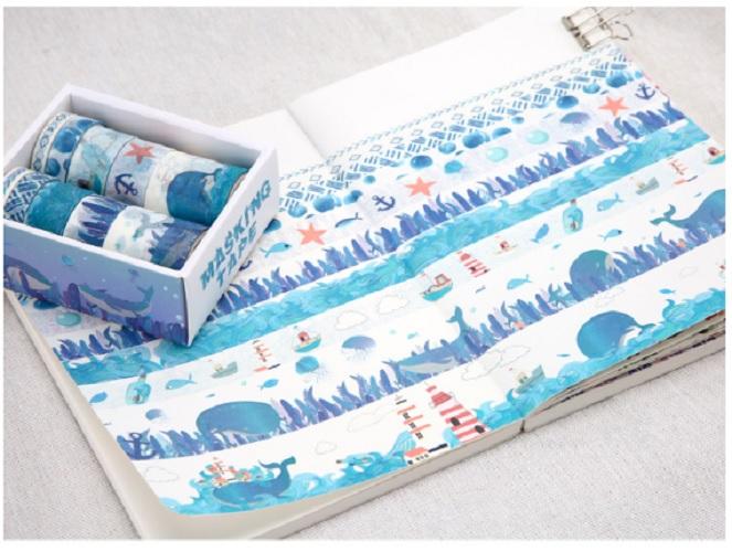 Combo hộp 10 cuộn washi tape