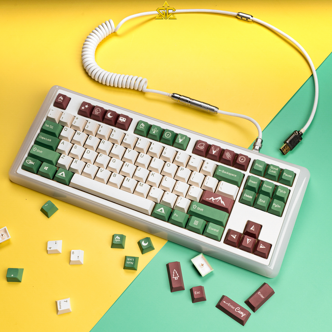 Keycap GMK CAMPING R1 Clone 144 nút bàn phím cơ Profile Cherry Thick PBT