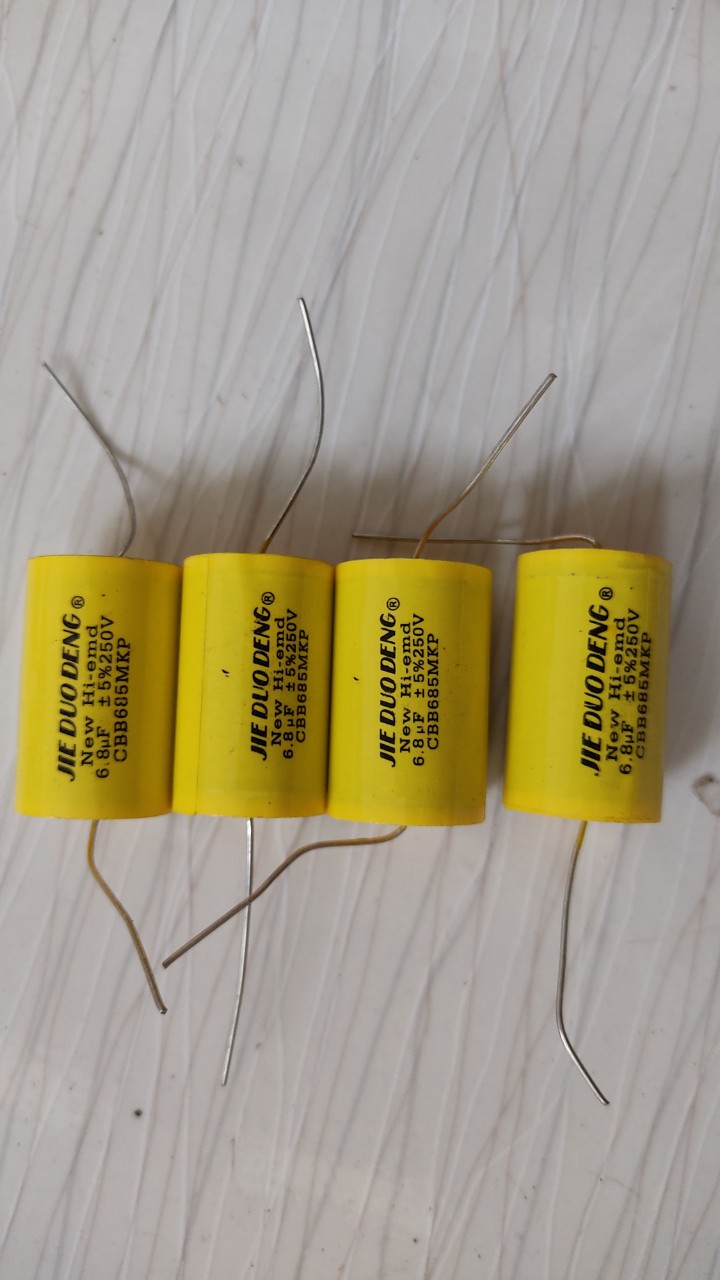 tụ phân tần vàng tròn 6.8 MF - 250v - tụ loa trung loa mid