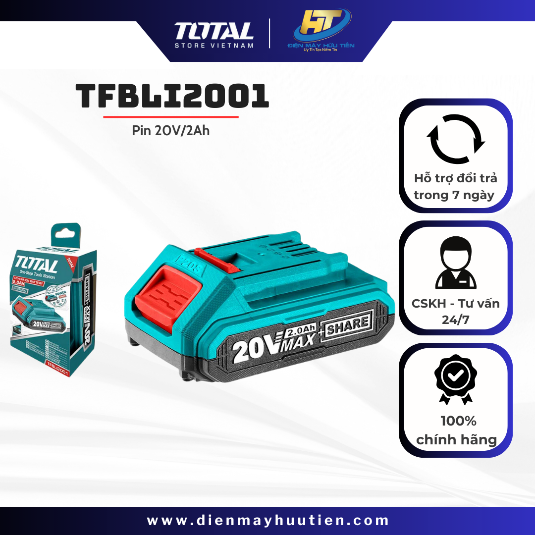 Bộ Pin Sạc 20v TOTAL