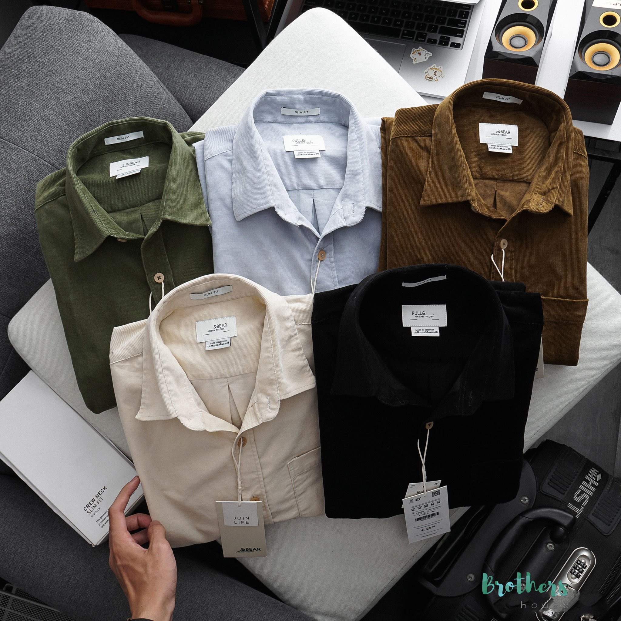 [HCM]Áo sơ mi nhung Pull & Bear chất nhung tăm xịn sò