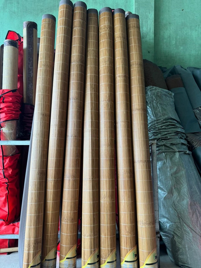 Chiếu trúc chiếu tre mộc chiếu trúc gập đôi mặt vân gỗ viền lụa đủ cỡ nằm mát lạnh