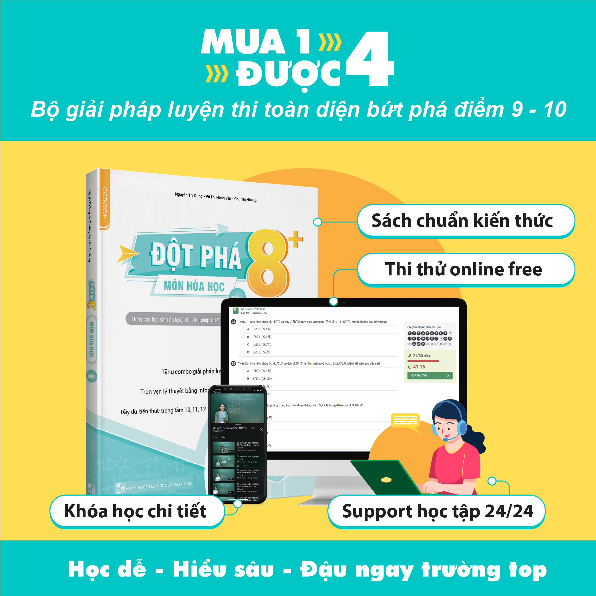Đột phá 8+ môn Hóa học - Tập 1 (Phiên bản mới) - Chính hãng CCbook