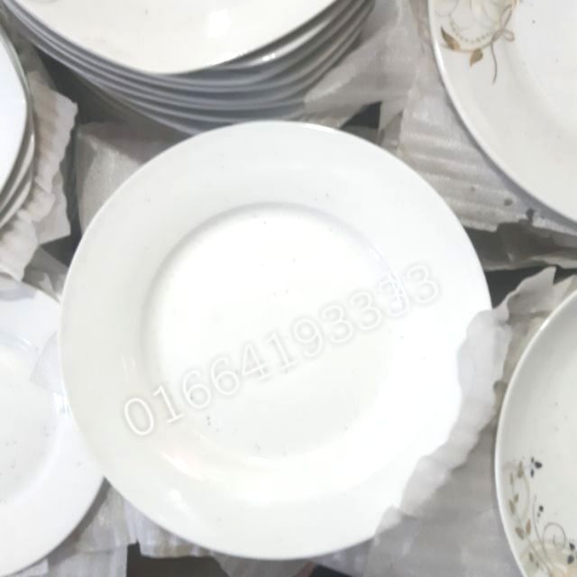 Combo 10 đĩa sứ trắng