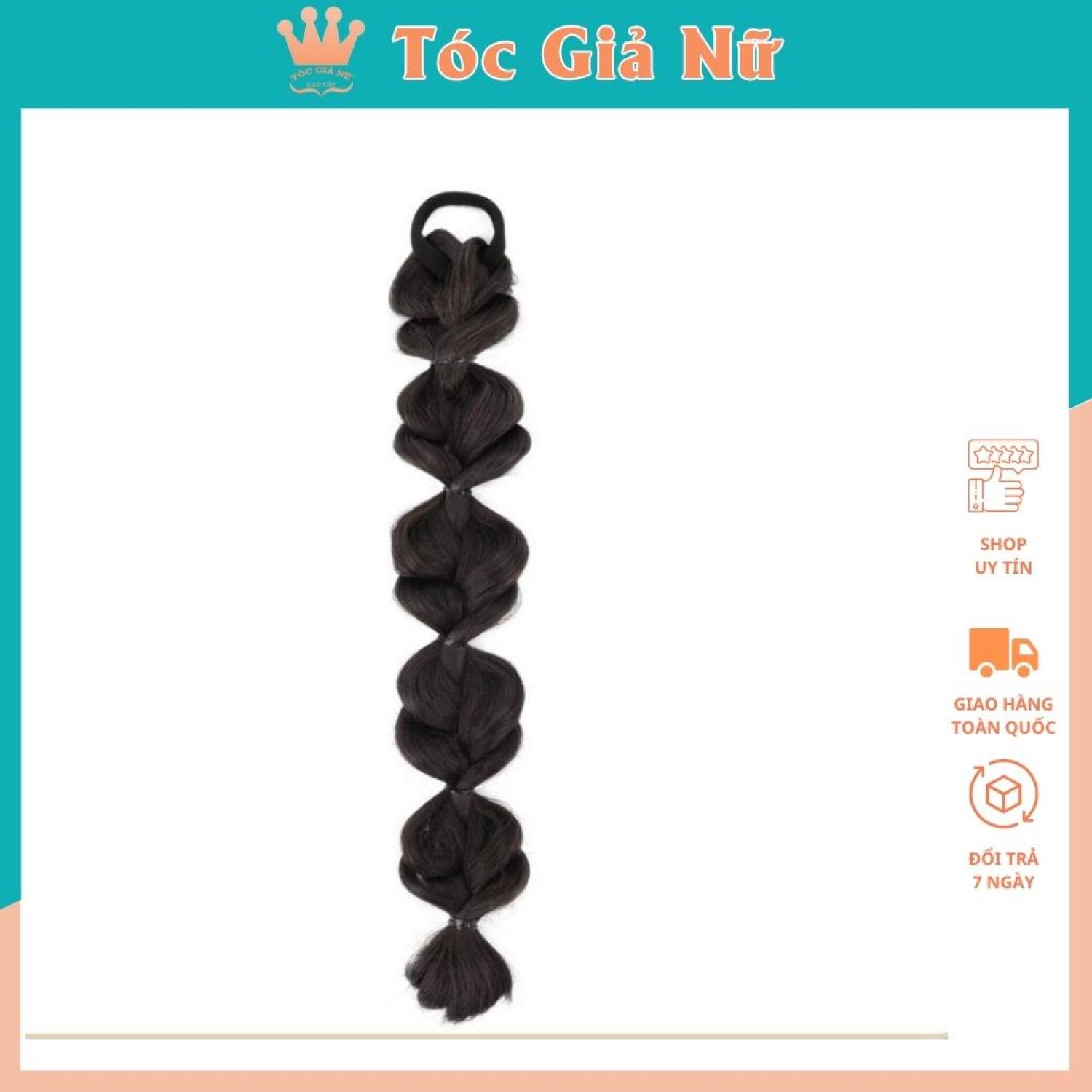 Tóc giả cột thắt bính to loại 25cm mã 007