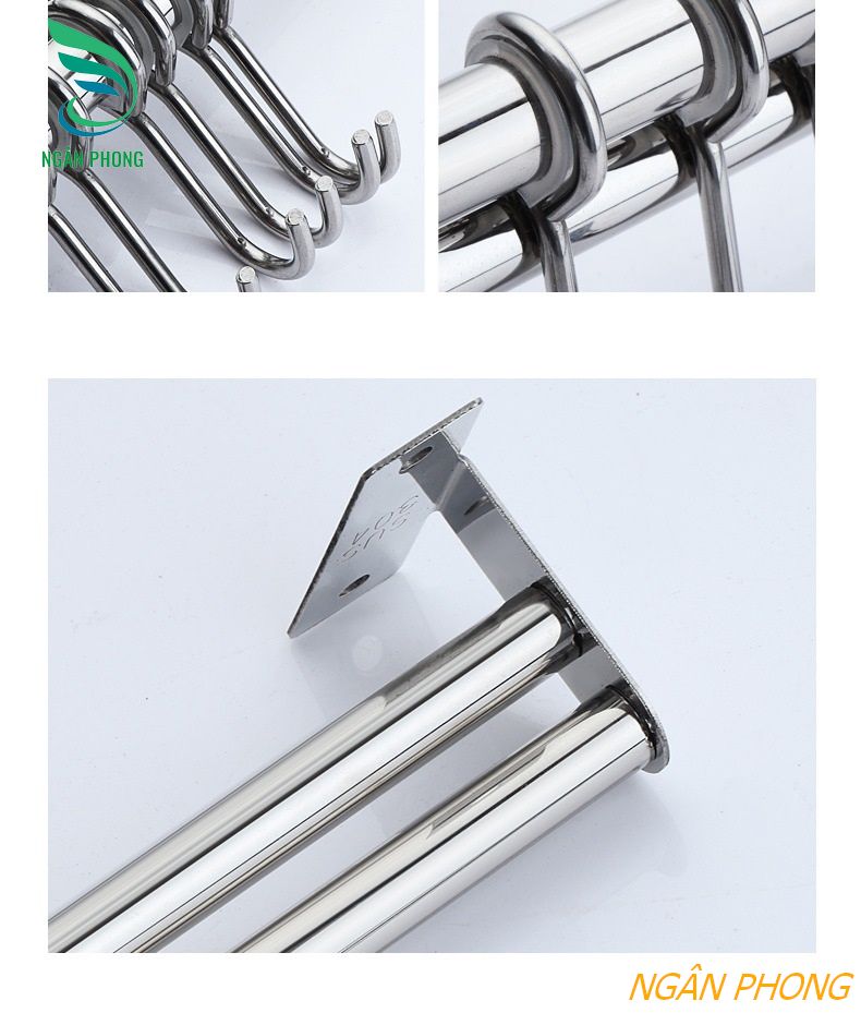 [HCM]KỆ TREO ĐỒ BẾP INOX 304