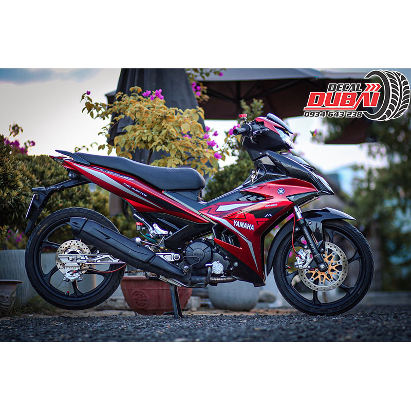 Tem Trùm Xe Exciter 150 MX King Đỏ Đô Đen Đẹp Lạ