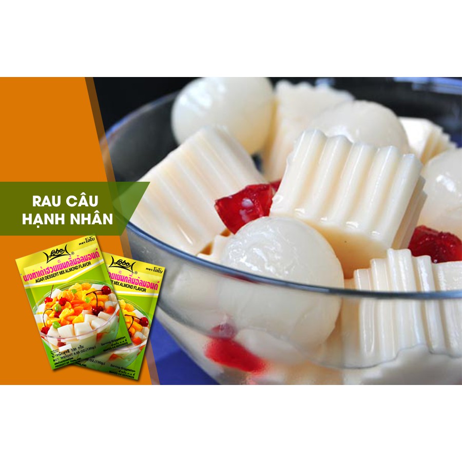 Combo 10 gói bột rau câu hạnh nhân LOBO