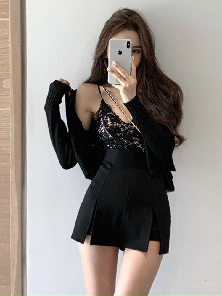 Quần giả váy xẻ 2 bên hông TU