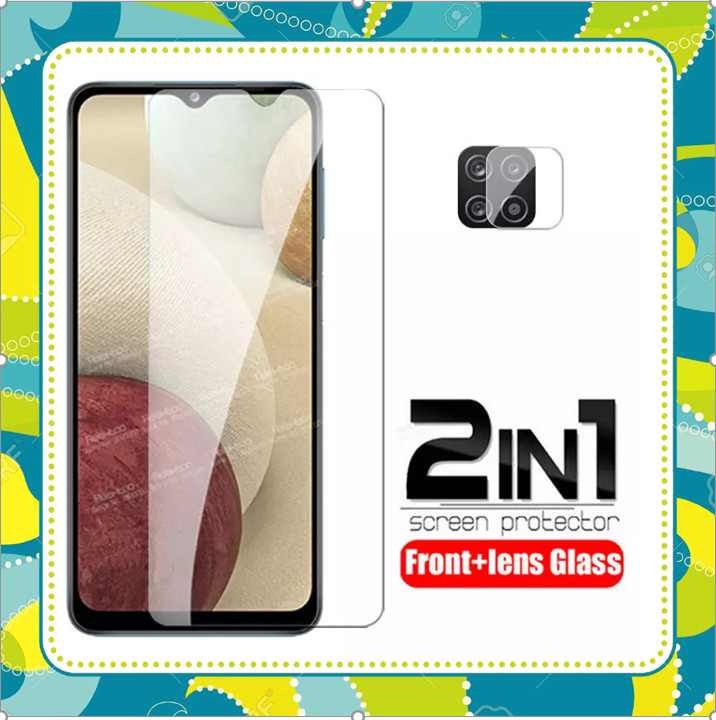 Samsung A12/ M12 - COMBO Kính cường lực trong suốt không full màn hình + dán bảo vệ camera trong suốt chống trầy xước