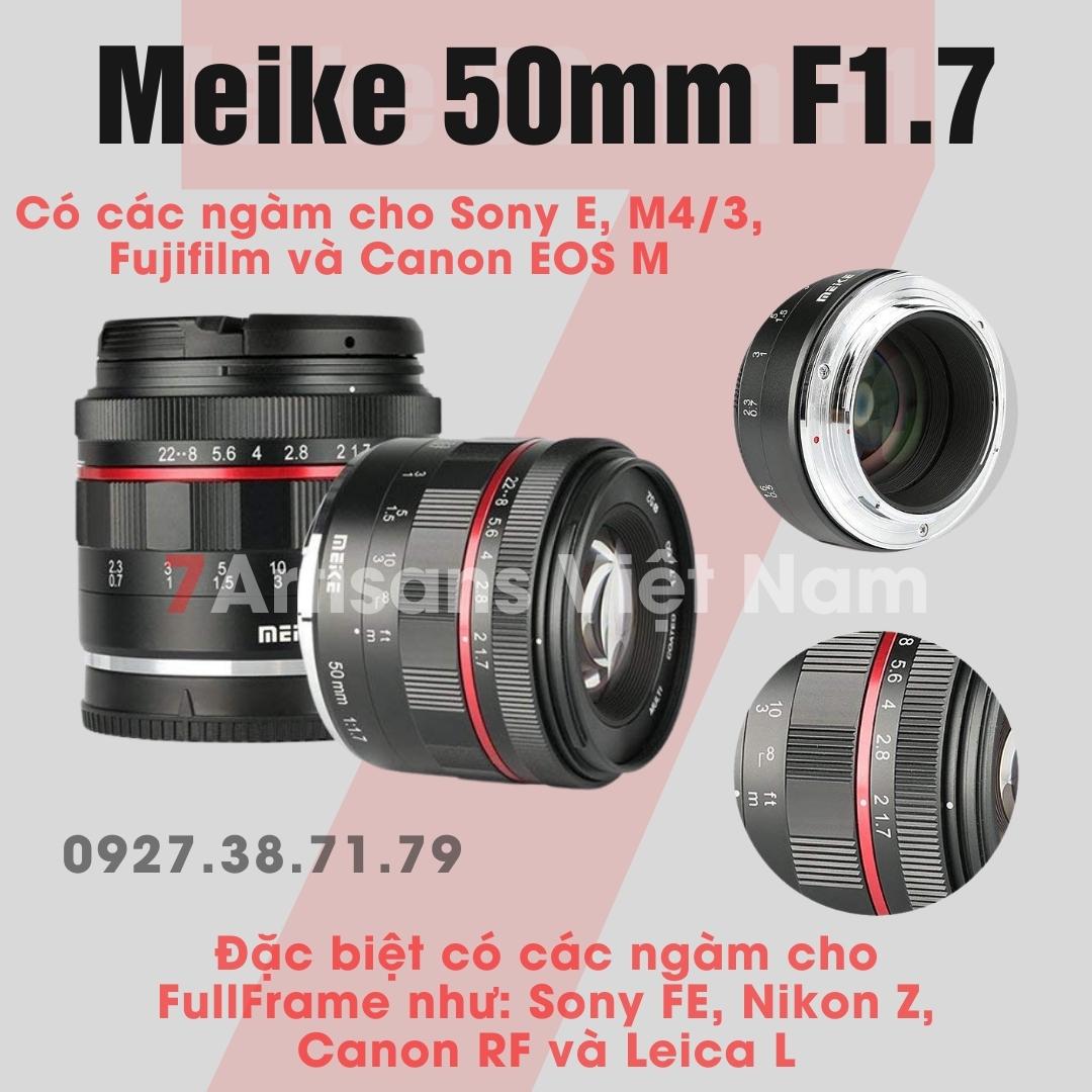 Ống kính Meike 50mm F1.7 Full-Frame và APS-C cho Fujifilm, Sony E FE