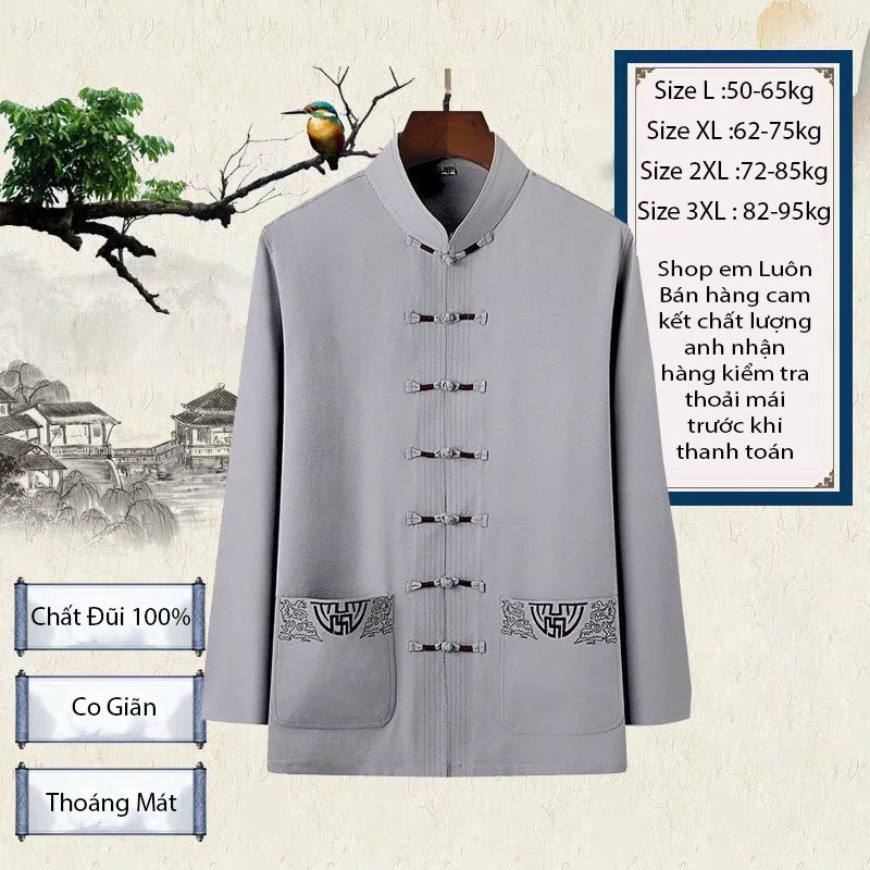 Bộ Đũi Nam cổ tàu ( Mát - Nhẹ Như Không)