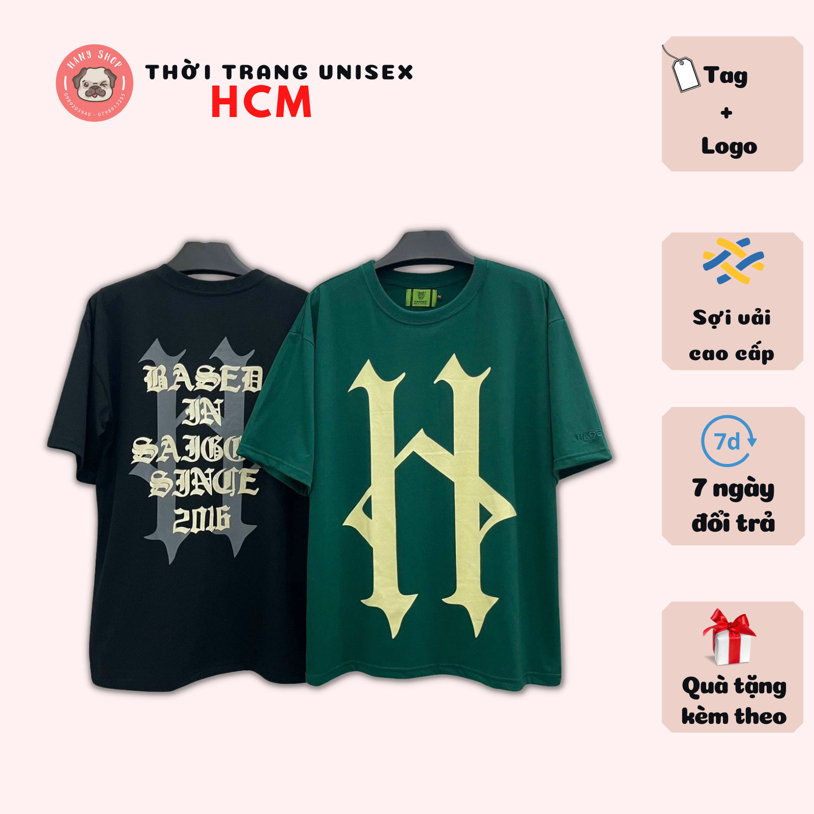 Áo thun Hades Alternative Tee unisex nam nữ form rộng tay lỡ vải cotton dày mịn full tag Thời trang Unisex HCM AL222