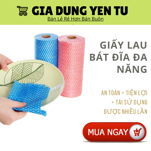 Cuộn giấy lau bếp đa năng siêu dai 50 tờ