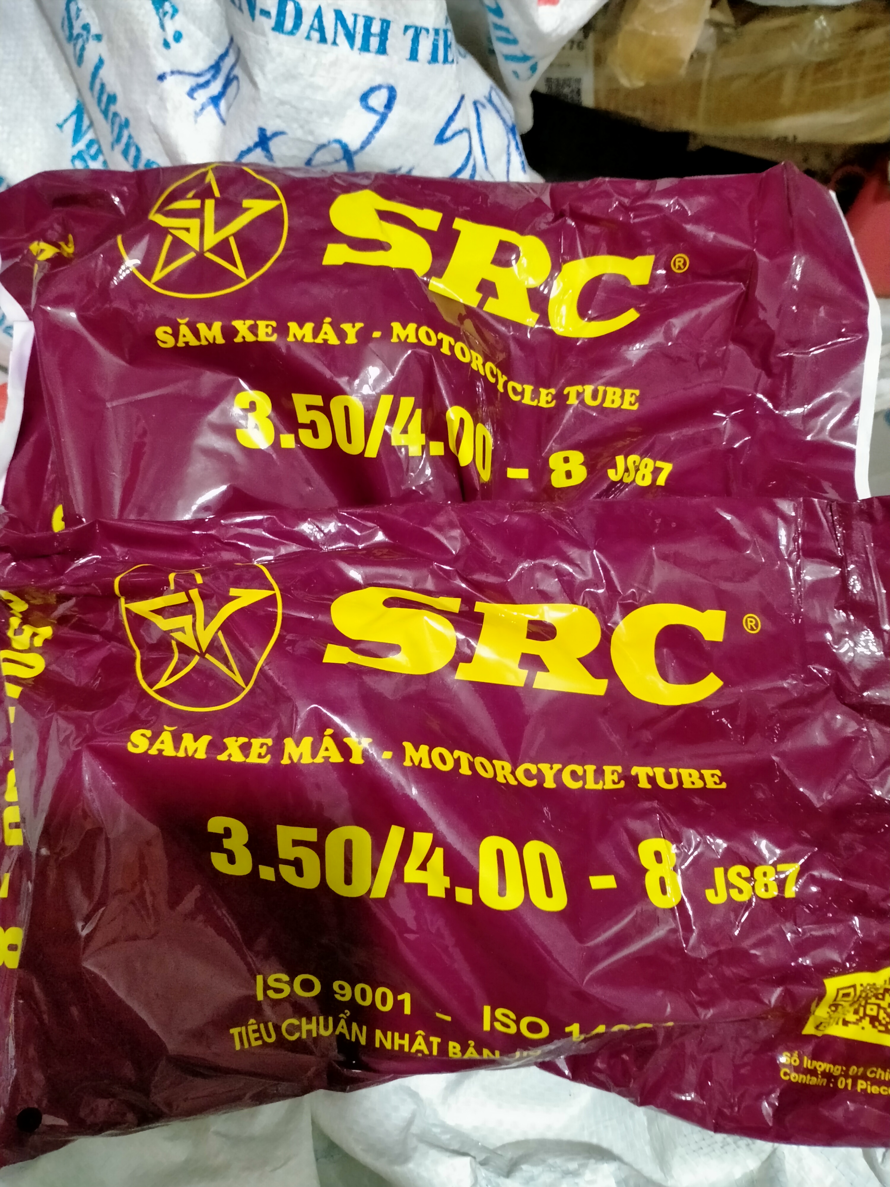 RUỘT (SĂM) XE MÁY 3.50/4.00-8 SAO VÀNG VAN CONG