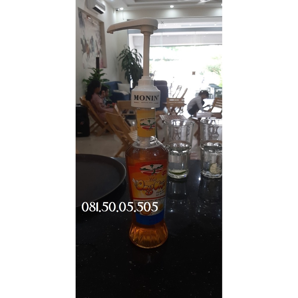 Vòi bơm sirô Monin - Pump Syrup Monin 10ml (Vừa chai MoninMaulin can vàng Maulin 1.3kg GifardTorani Boduo 2L)