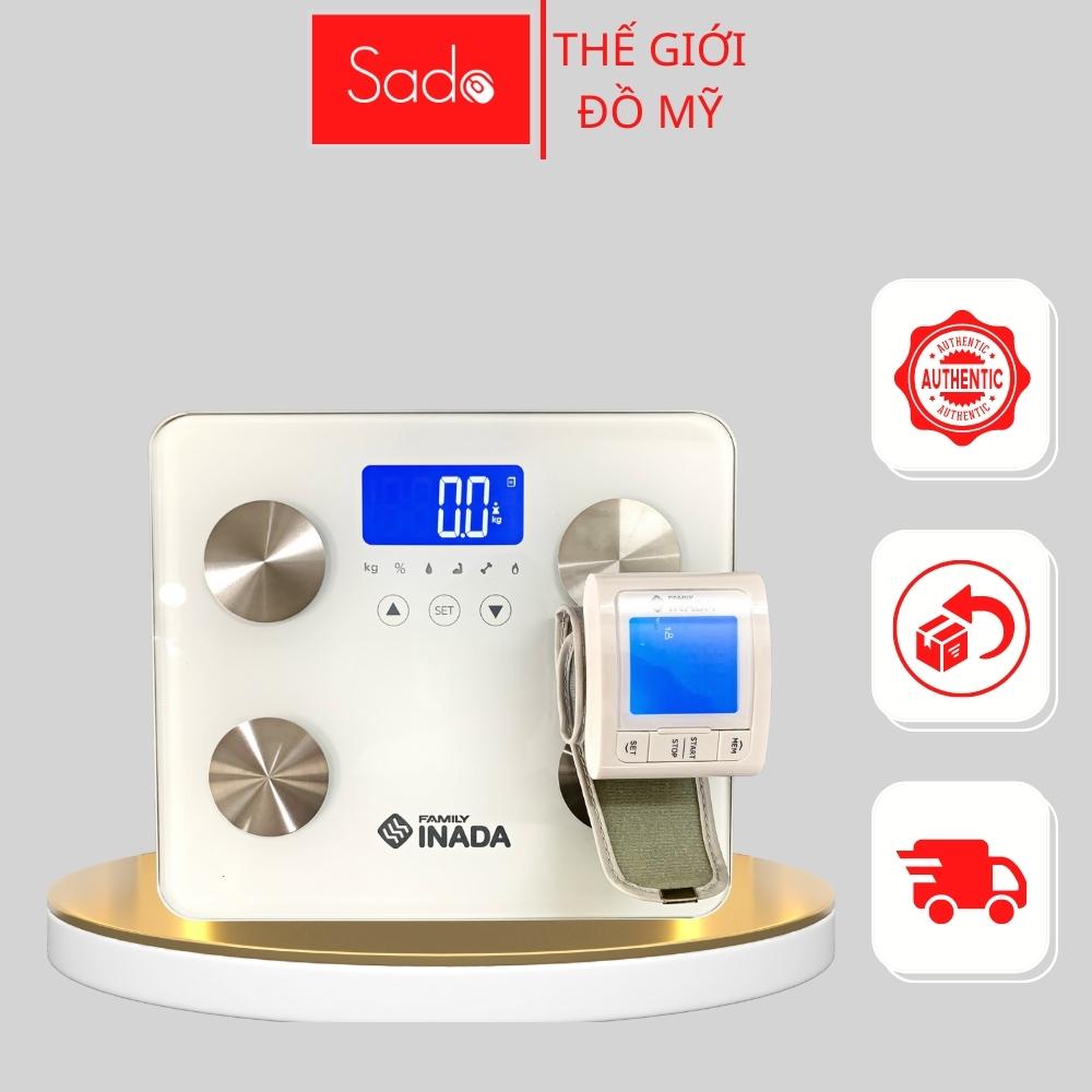 Cân sức khỏe điện tử và máy đo huyết áp Family Inada hàng nội địa Nhật