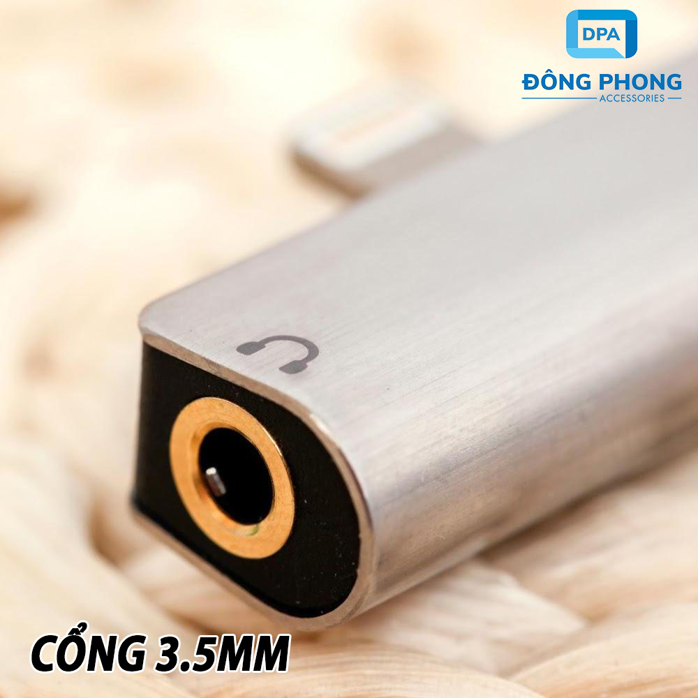 Jack Chia Cổng Lightning Ra 3.5mm 1 Ra 2 Chính Hãng Hoco LS25