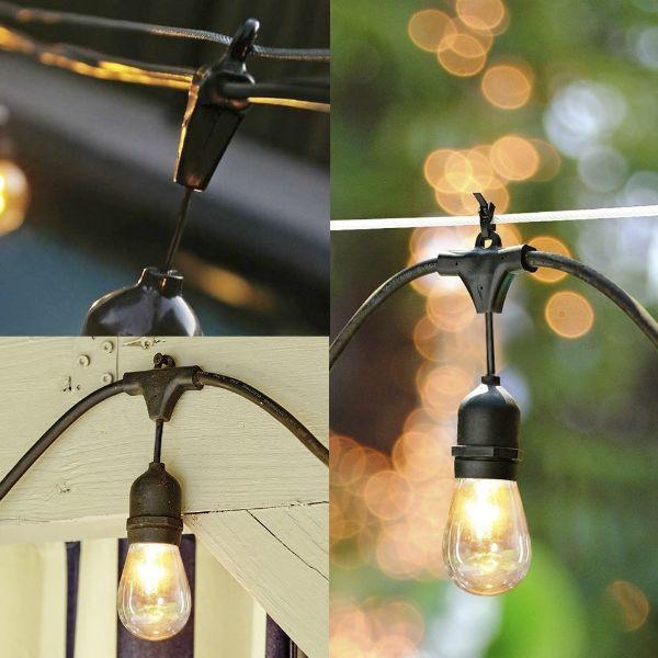[HCM]Bộ dây treo kín nước dài 10m 15 đuôi đèn e27