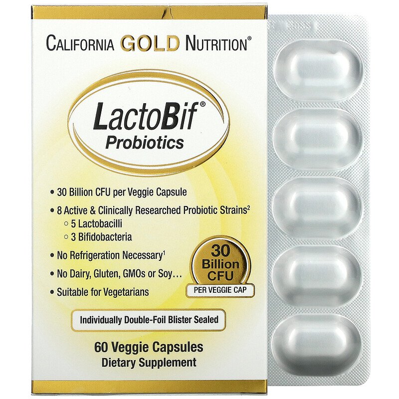 LactoBif Probiotics 30 Billion CFU 60 viên California Gold Nutrition