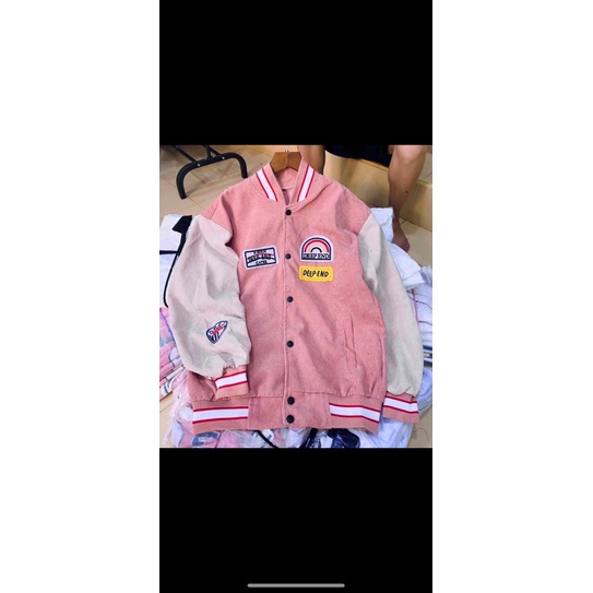 Siêu phẩm bomber nhung gân cầu vồng sắc màu siêu kute