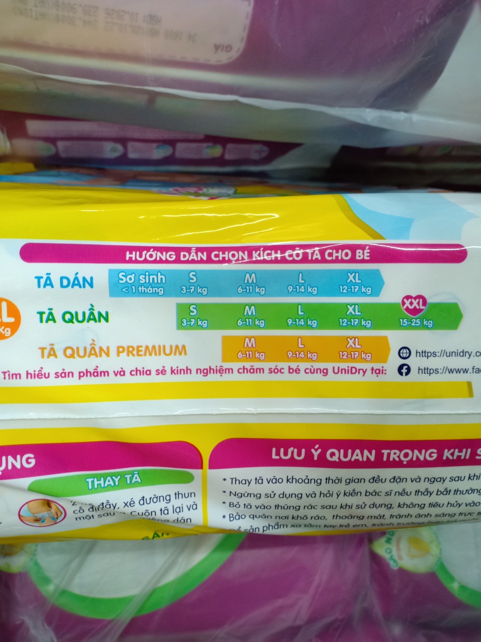 Tã Quần UniDry L54/XL48/XXL44