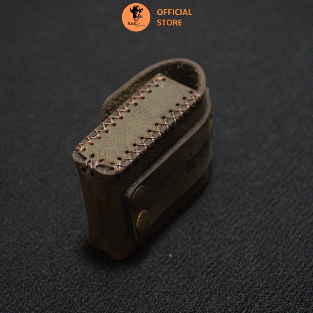 Bao da Siêu bền Zippo Da bò thật Màu Nâu Đất - RAM Leather