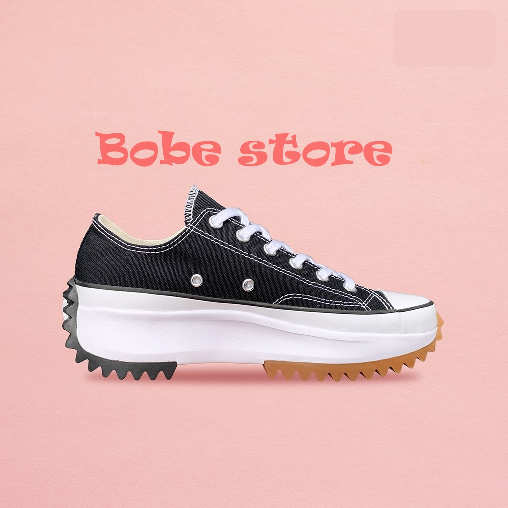 Giày Converse Run Star Hike High JW Anderson Low Black (Giày thể thao Run Star Hike đen thấp cổ)