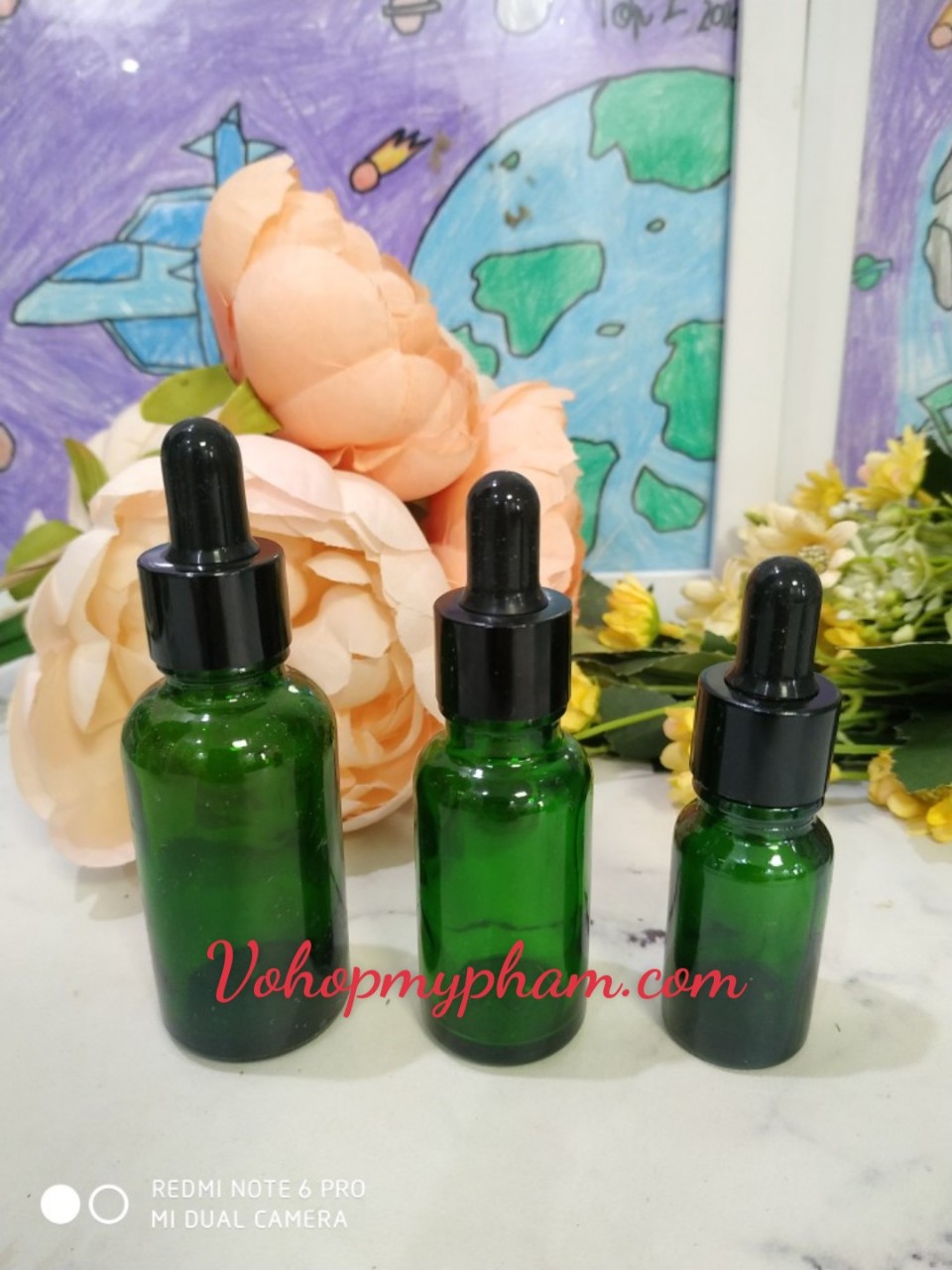Chai thủy tinh , chai serum thủy tinh xanh lá 5ml 10ml 20ml 30ml 50ml