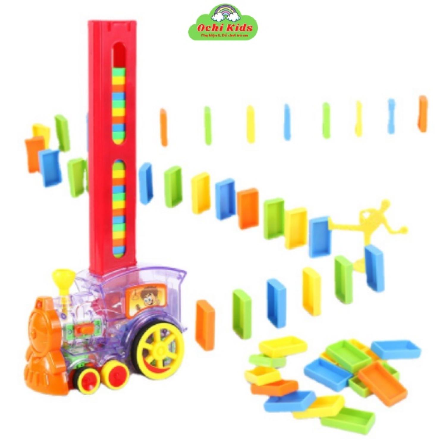 Đồ chơi Domino, bộ đồ chơi xe xếp hình bằng gỗ cho bé