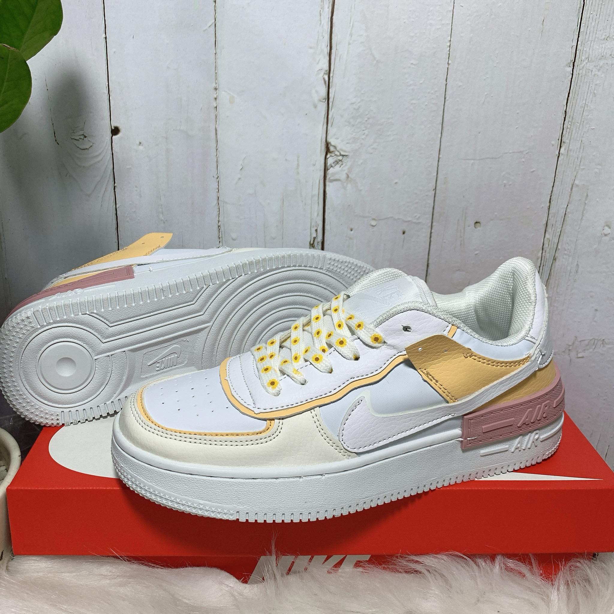 [HCM]Giày Sneaker Nữ AirForce Shadow Hoa Cúc Cực Đẹp Full Box