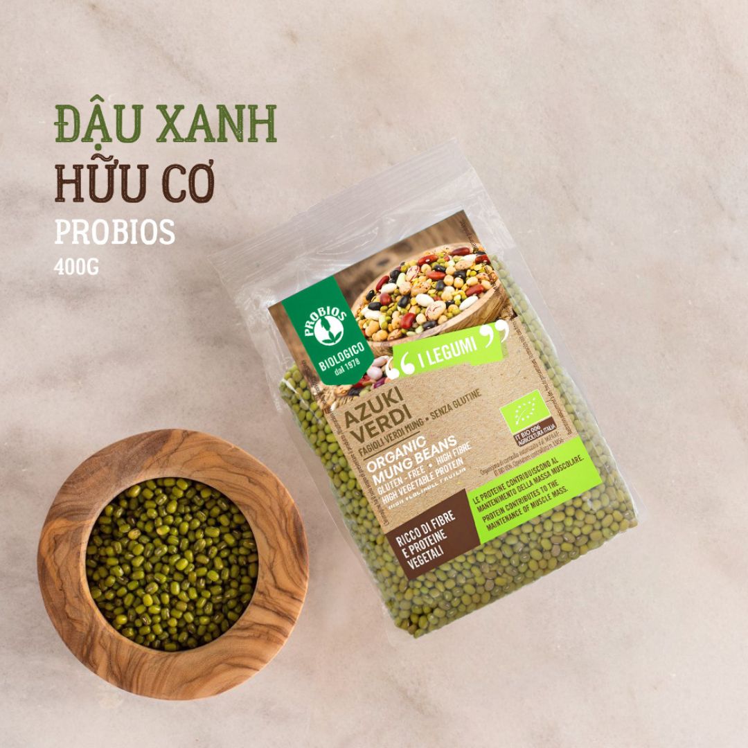 Organic mung beans green azuki beans probios 400g - goc huu co
