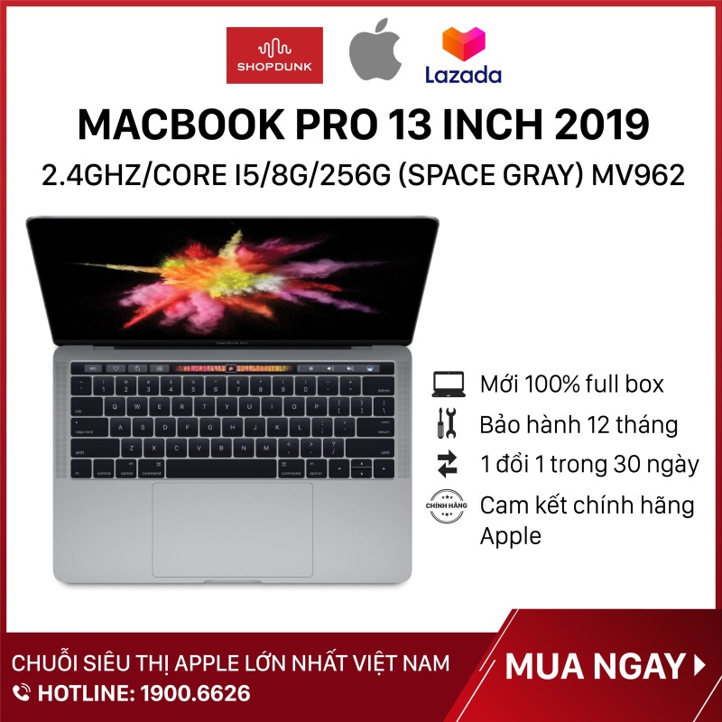 Bảng giá Laptop Macbook Pro 13 inch 2019 2.4GHz/core i5/8G/256G (Space Gray) MV962, Hàng chính hãng Apple, mới 100%, nguyên seal - Shopdunk Phong Vũ