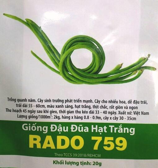 HẠT GIỐNG ĐẬU ĐŨA HẠT TRẮNG RD759_ GÓI 20 GRAM .