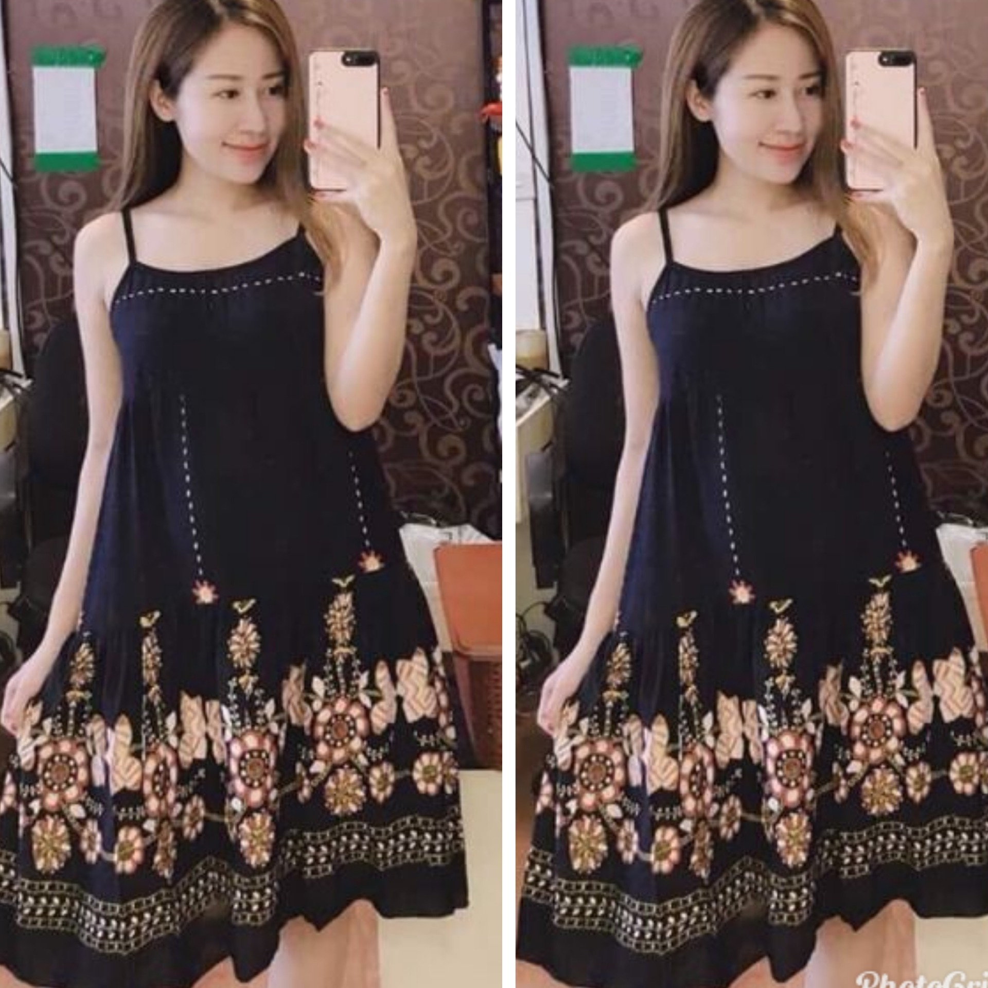 [FREESHIPMAX] Váy lanh 2 dây chất mát