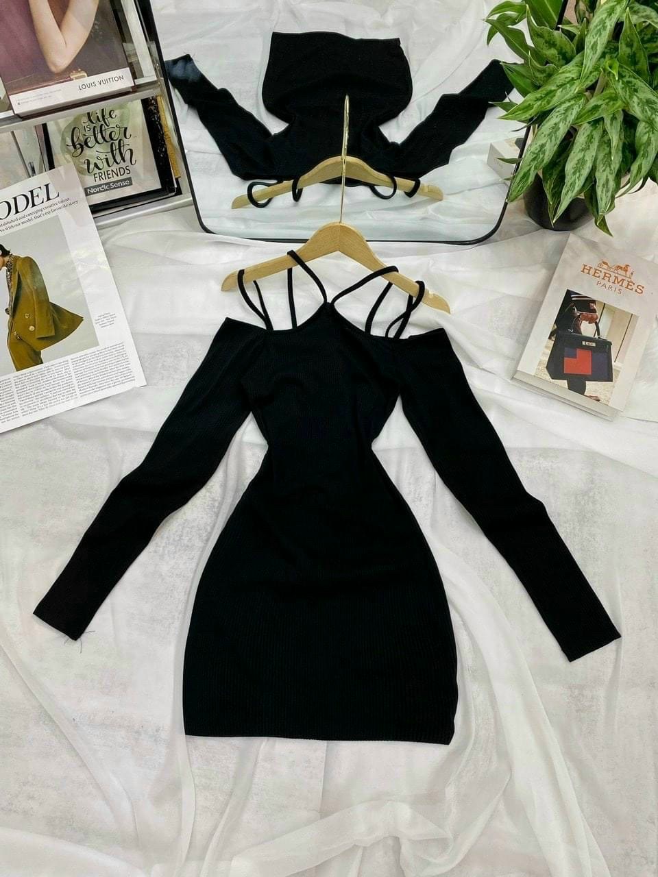 Đầm body rớt vai-KN #damnu