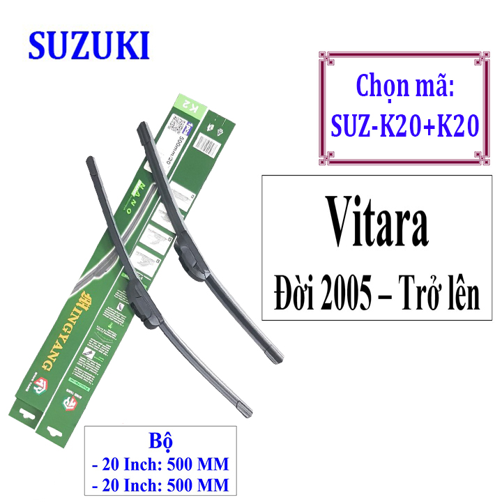 Bộ 2 thanh gạt nước mưa ô tô Nano mềm cao cấp hãng xe Suzuki: Celerio-Vitara-Swift-Ertiga-Grand Vitara-Alto-Carry1.0-Wagon R