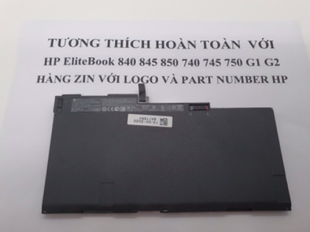 [HCM]Pin cho Laptop HP Elitebook 840 845 850 740 745 750 G1 G2 Mã pin CM03XL - Có Video Thưc Tế