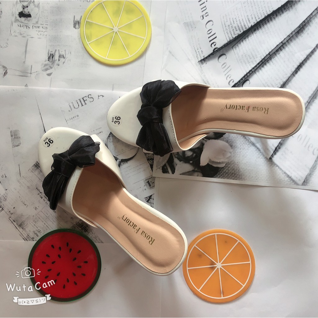 Guốc nơ gót nhọn 7p - CG -0342