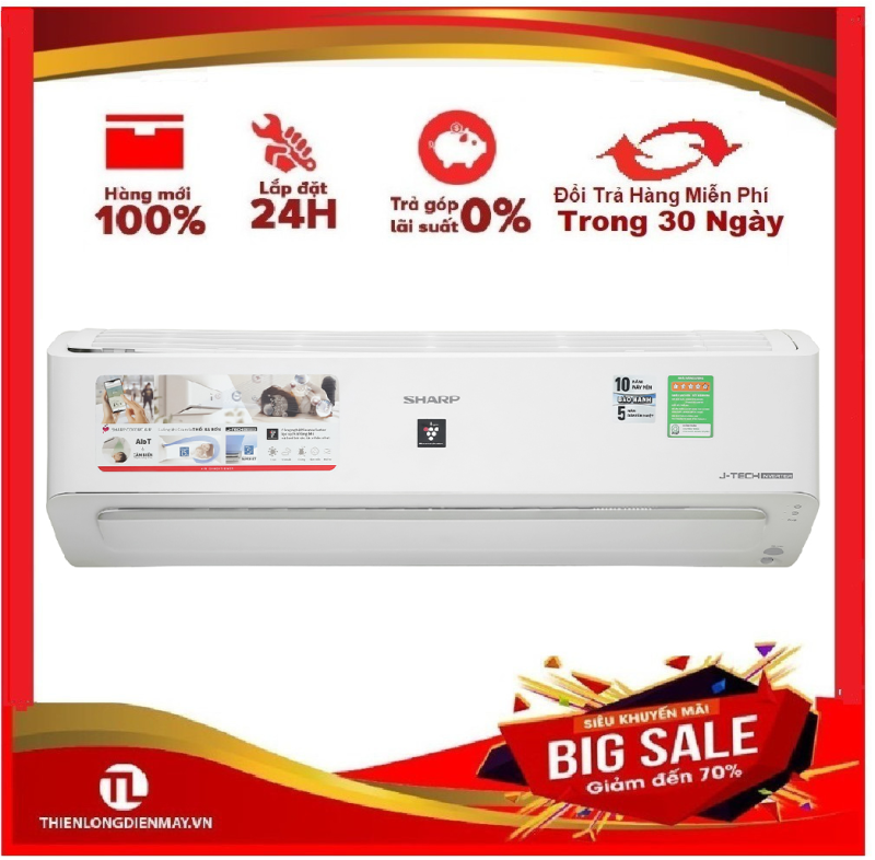 Máy lạnh Sharp Inverter 1 HP AH-XP10YMW Mới 2021 - MIỄN PHÍ GIAO HÀNG HCM