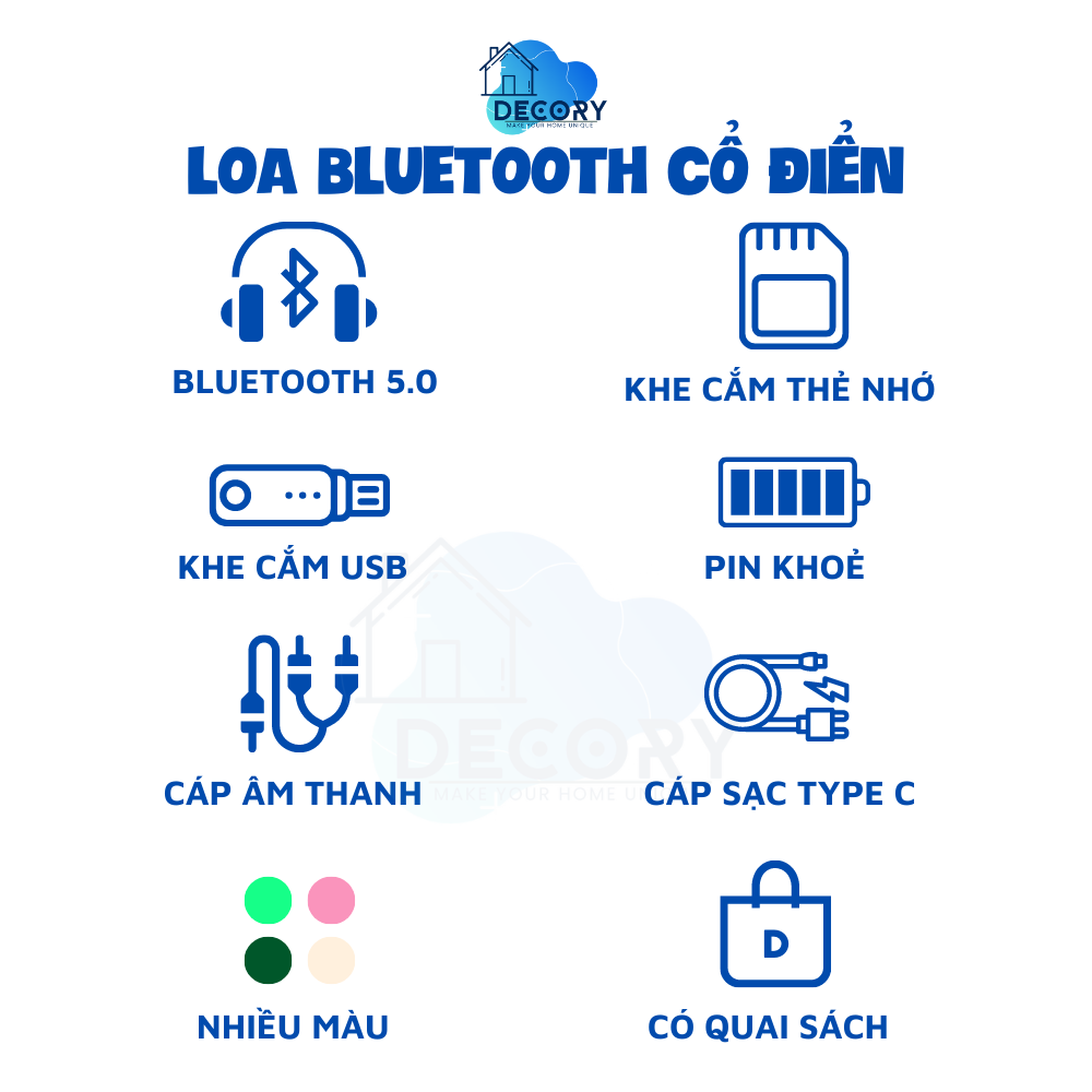 Loa bluetooth phong cách cổ điển độc đáo