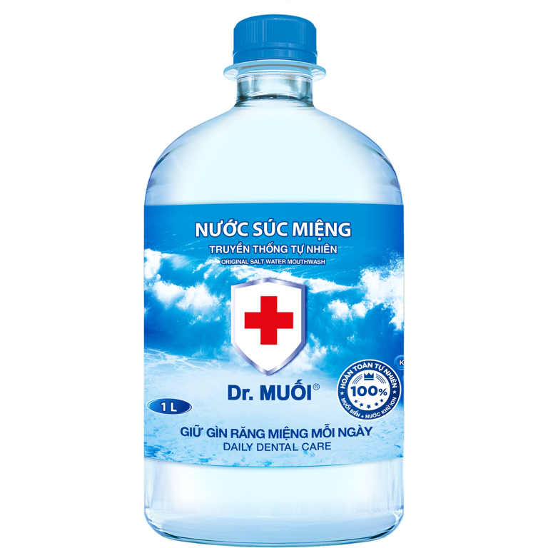Nước Súc Miệng Loại Bỏ Vi Khuẩn, Ngừa Hôi Miệng Truyền Thống Chai 1 Lít - Dr. Muối