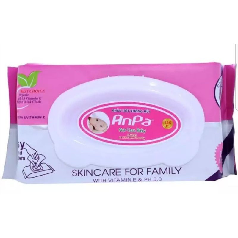 Khăn giấy ướt anpa baby wipes không mùi 125gr cho bé