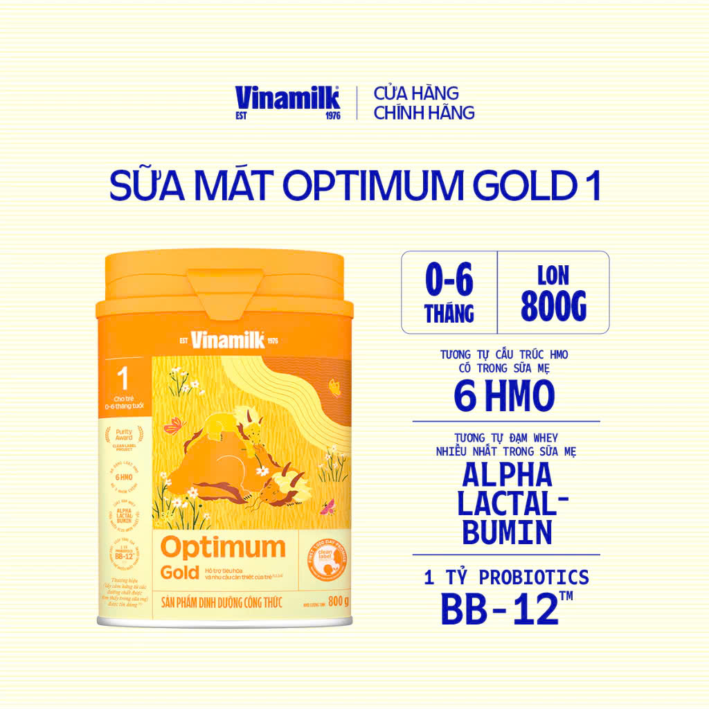 (Expiration Date June 2027) (New Model with Points) Vinamilk Optimum Gold Powder Milk 1 800g.
