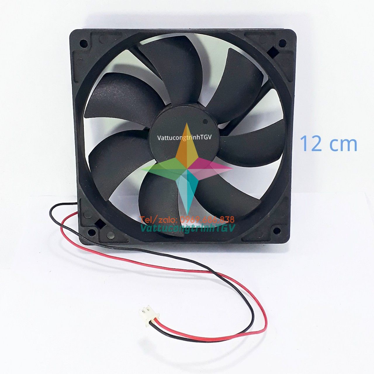 Quạt vuông tủ lạnh DC12V - 2 dây - 7 cánh